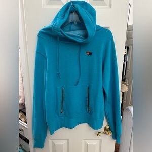 Aviator nation ninja hoodie - neon blue